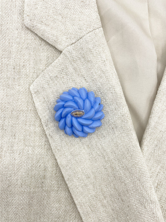 Electric Blue Petals Brooch