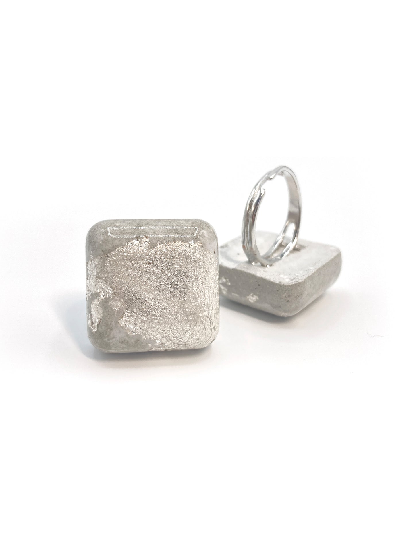 Cement Gem Silver Ring