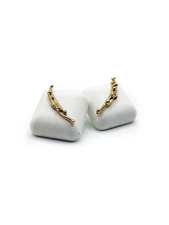 Concrete Gem Earrings White