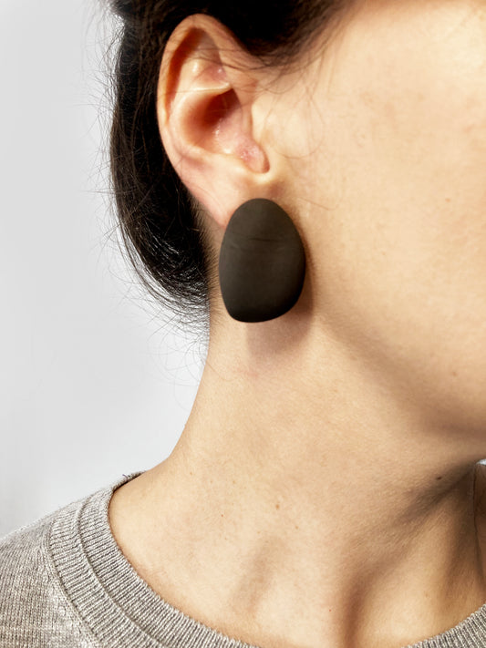 Black Cement Drops Earrings