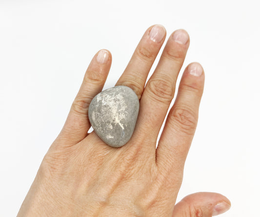 Cement Drop Silver Ring