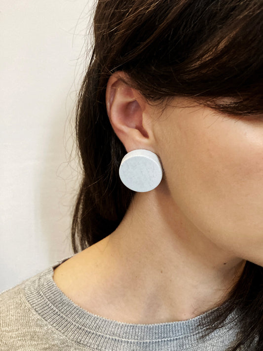 Round Cement Earrings