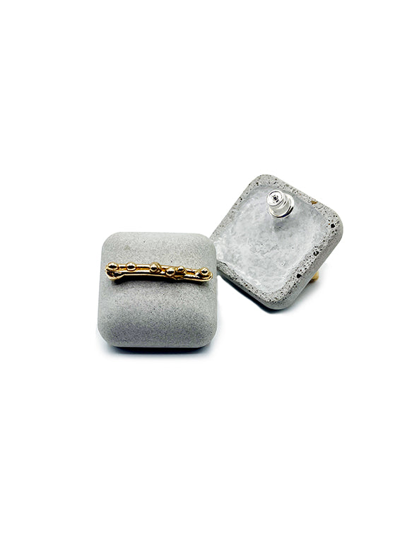 Concrete Gem Earrings Gray