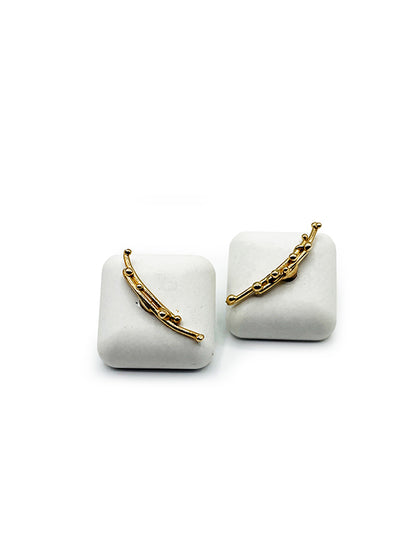 Concrete Gem Earrings White