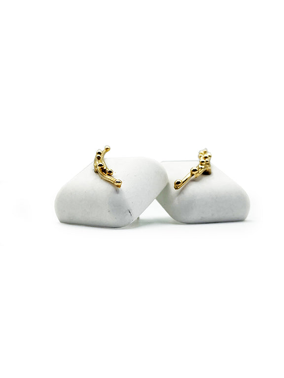 Concrete Gem Earrings White