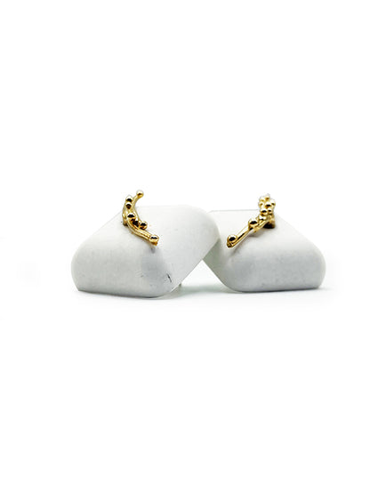 Concrete Gem Earrings White