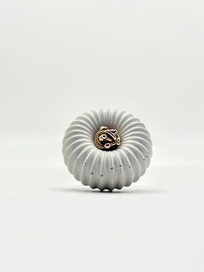 Artisanal ring silver bronze cement gray