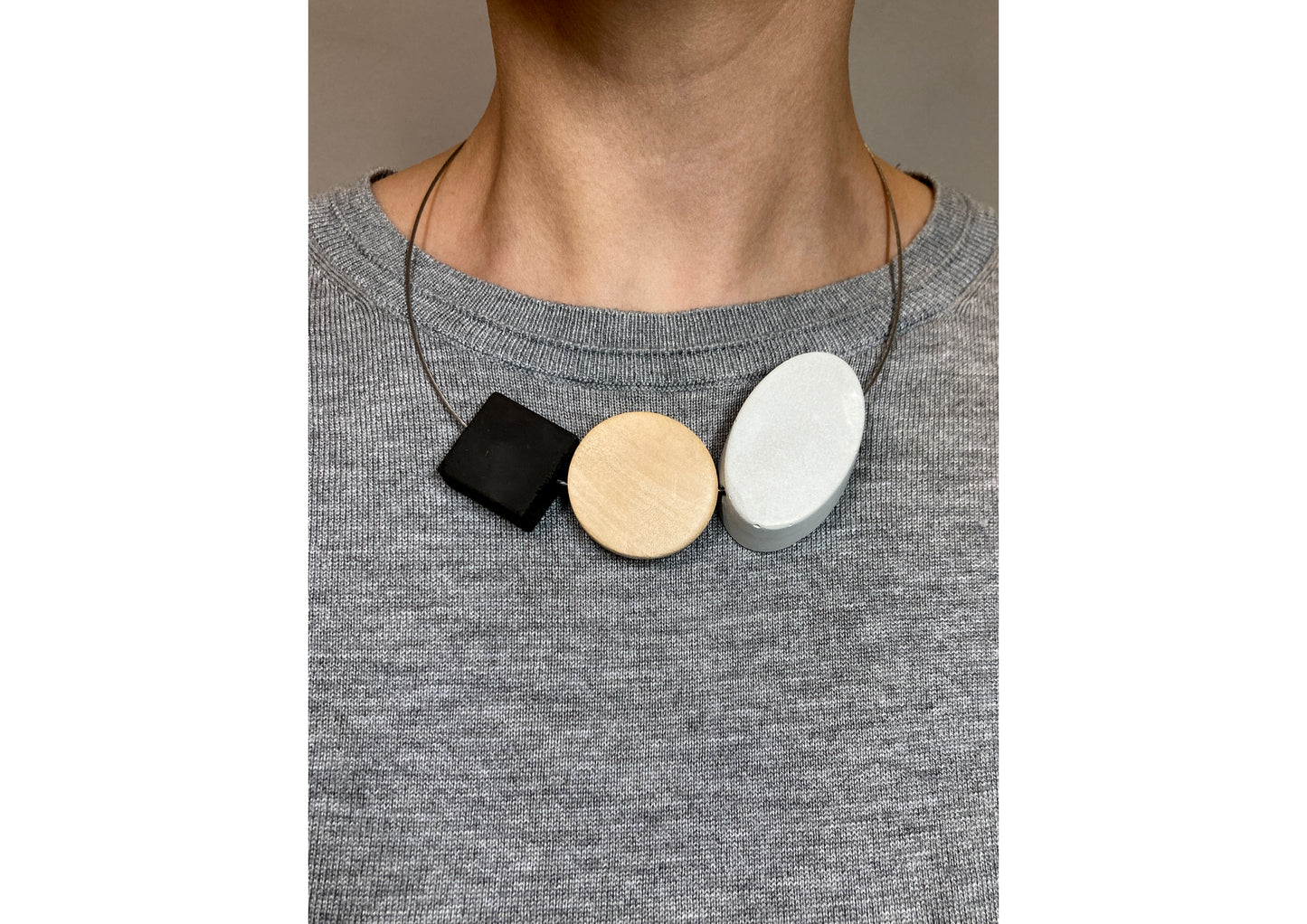 Black Square, Wood Disk and Cement