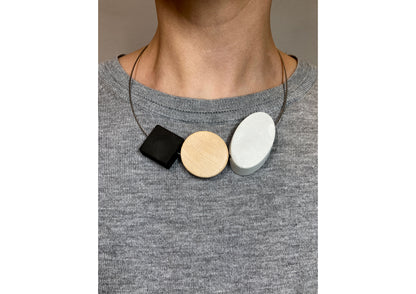 Black Square, Wood Disk and Cement