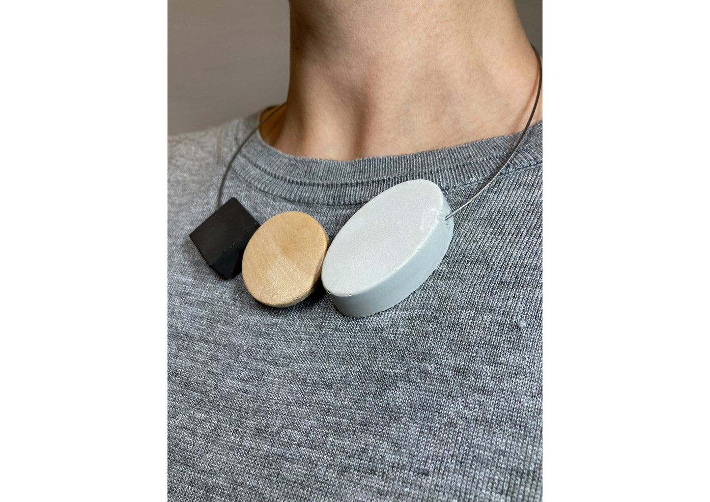 Black Square, Wood Disk and Cement