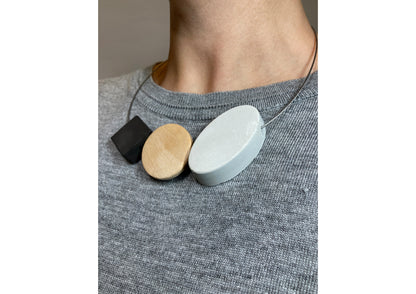 Black Square, Wood Disk and Cement