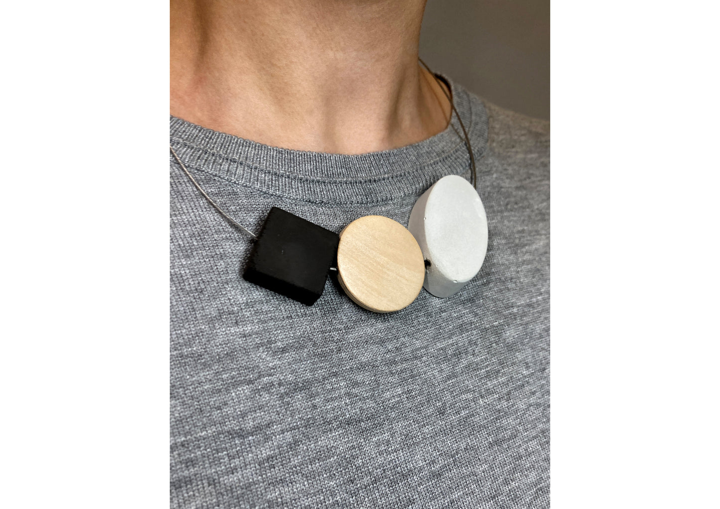 Black Square, Wood Disk and Cement