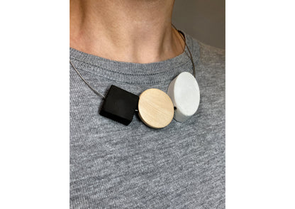 Black Square, Wood Disk and Cement