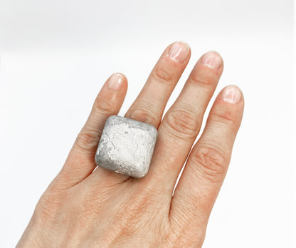 Cement Gem Silver Ring